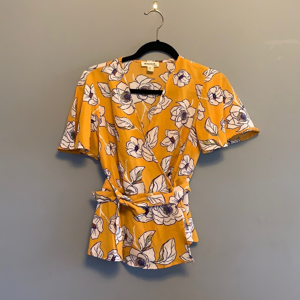 Floral Wrap Blouse